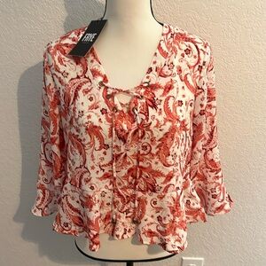 NWT Frye waist length, 3/4 length sleeves, tie closure